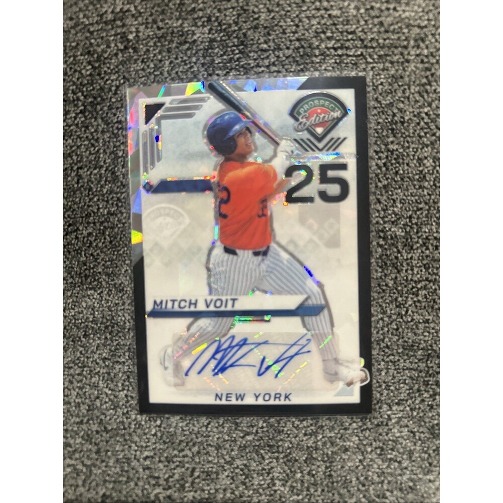 2025 Panini Prospect Edition Prizm Mitch Voit Black Vinyl Ice METS 1/1 Auto SSP